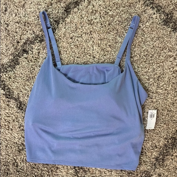 NWT Women's Blue Crop Tank Top - Picture 1 of 4